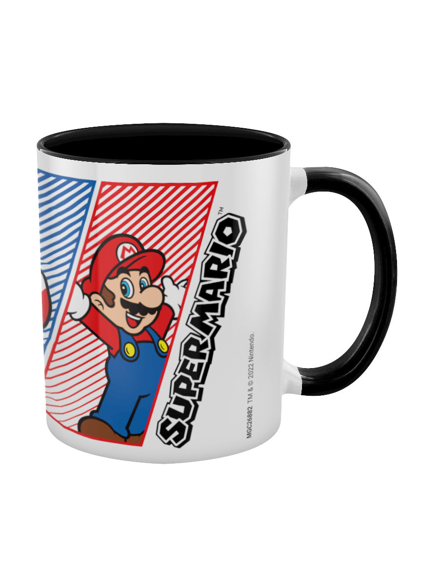 Super Mario 4 Colour Black Coloured Inner Mug