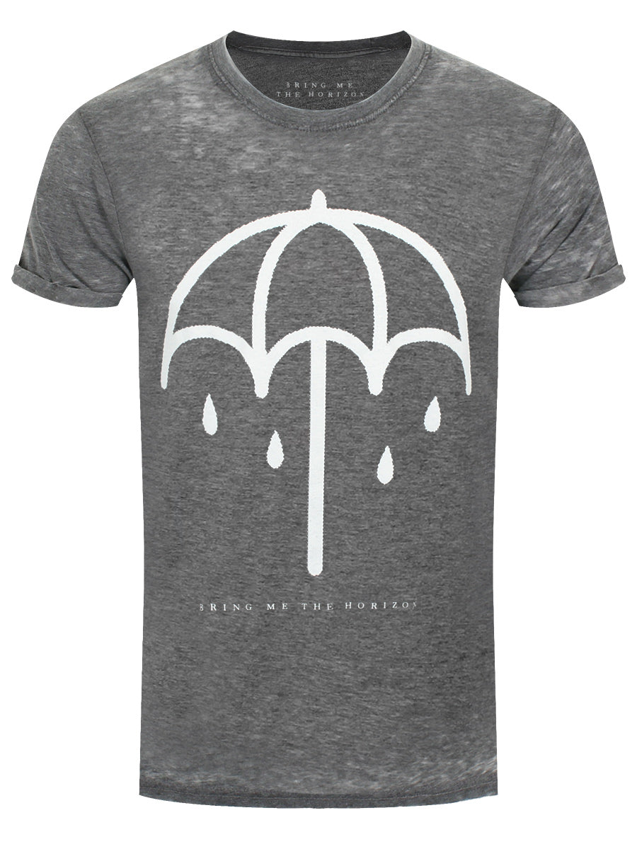 Bring Me The Horizon Umbrella Men's Charcoal Grey Burnout T-Shirt