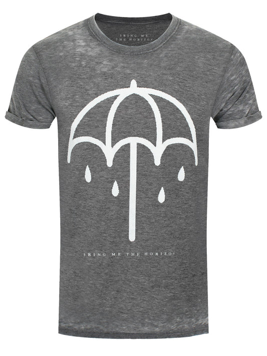 Bring Me The Horizon Umbrella Men's Charcoal Grey Burnout T-Shirt