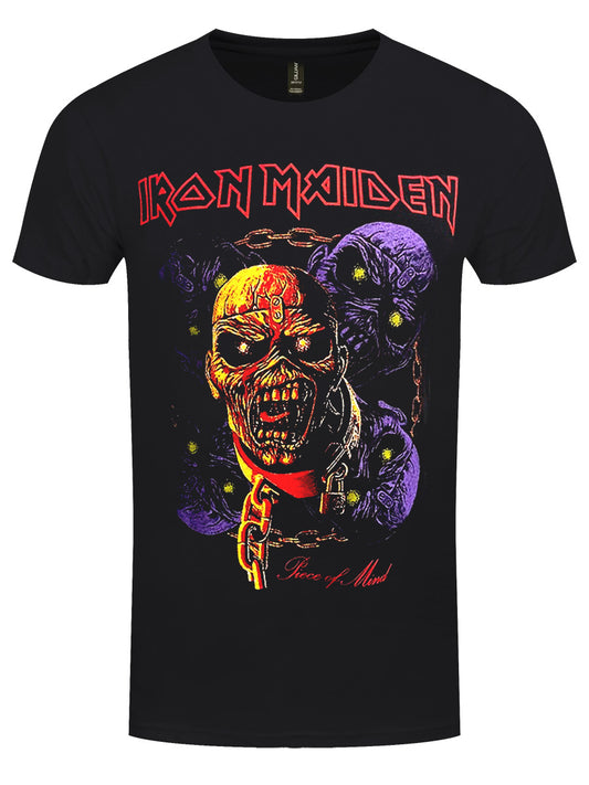 Iron Maiden Piece of Mind Multi Head Eddie Men's Black T-Shirt