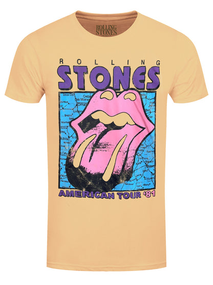 Rolling Stones American Tour Map Men's Cream T-Shirt