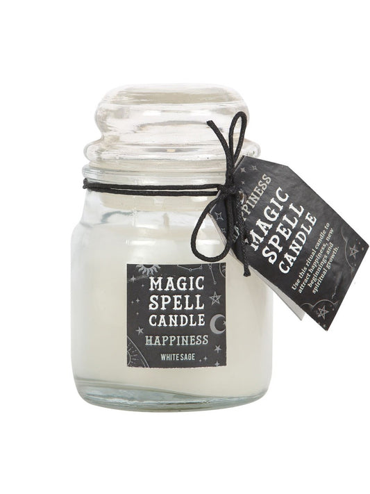 White Sage Happiness Spell Candle Jar