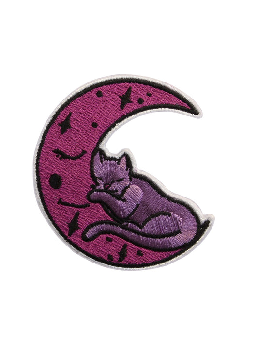Moon Cat Iron On Patch