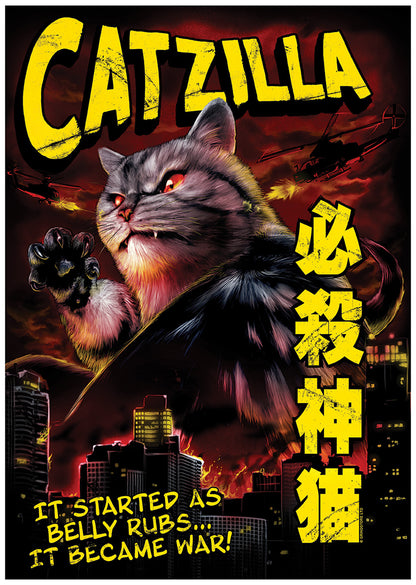 Horror Cats Catzilla Mini Poster