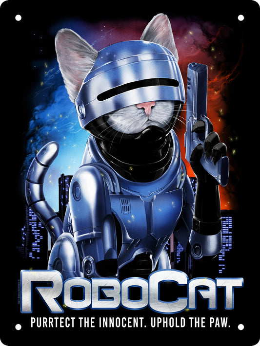 Horror Cats RoboCat Mini Tin Sign