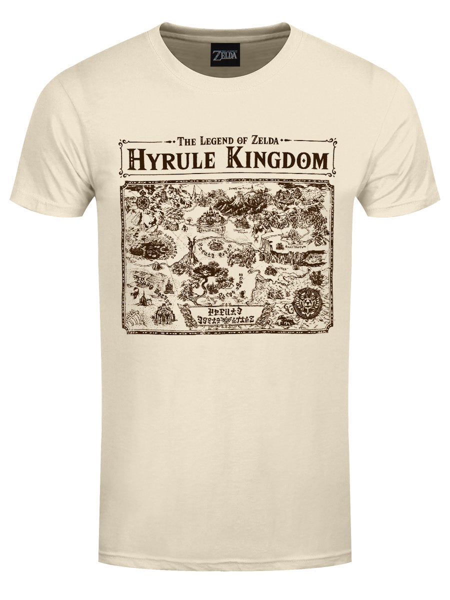 Nintendo Legend Of Zelda Map of Hyrule Men's Cream T-Shirt