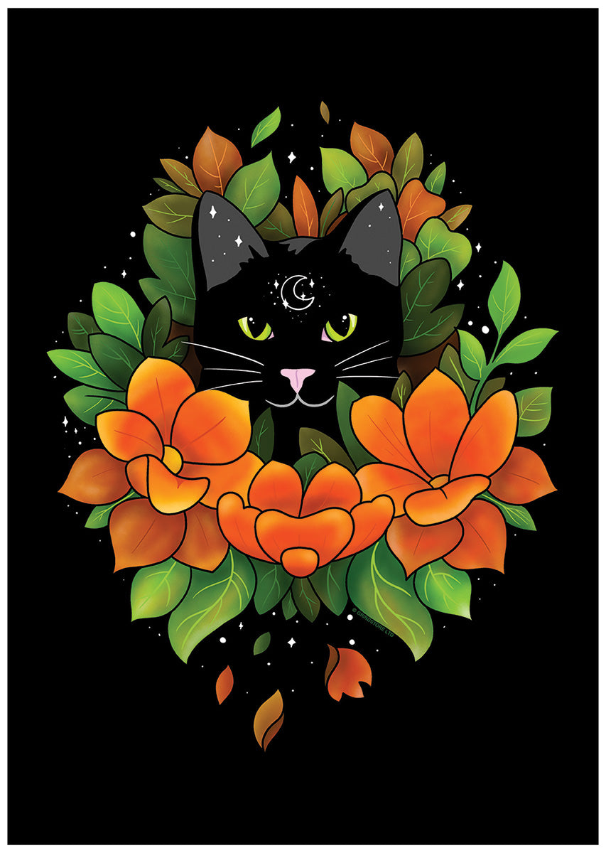 Mystical Lunar Kitty Mini Poster