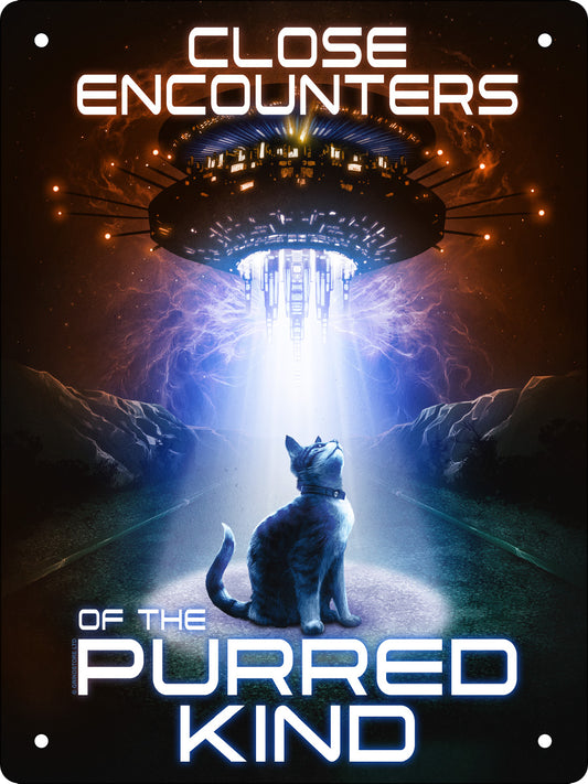 Horror Cats Close Encounters of the Purred Kind Mini Tin Sign