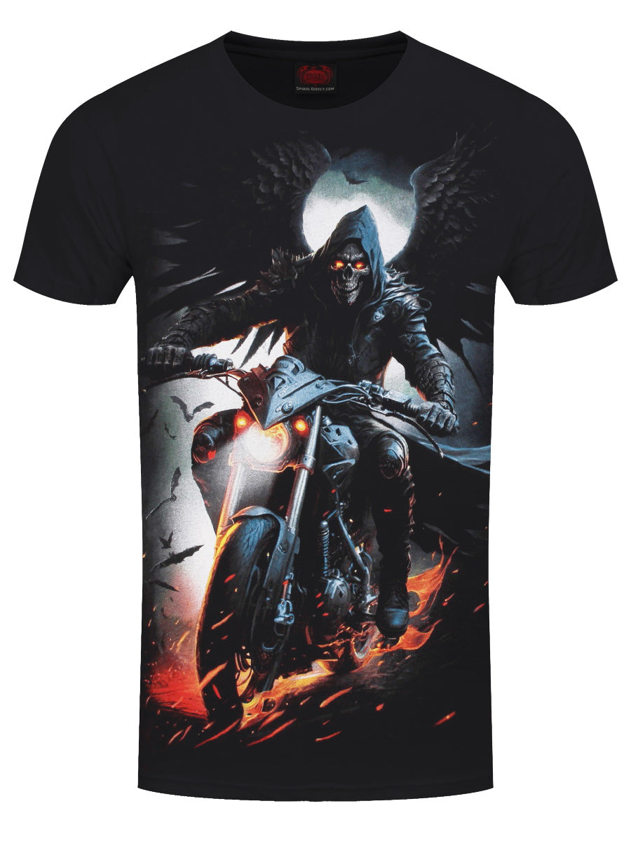 Spiral Night Rider Men's Black T-Shirt
