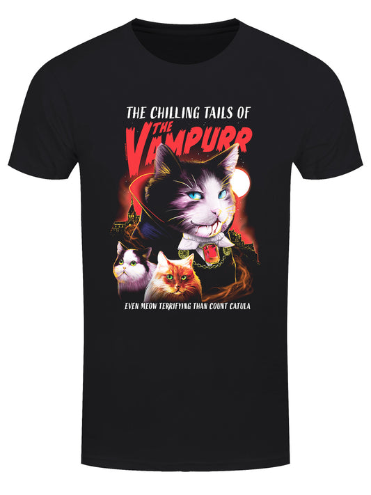 Vintage Horror Cats The Vampurr Men's Black T-Shirt