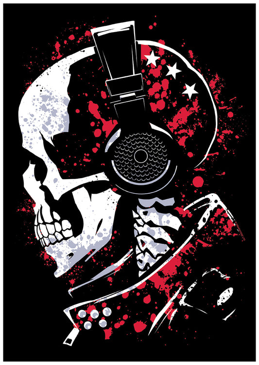 Skull Headphone Mini Poster
