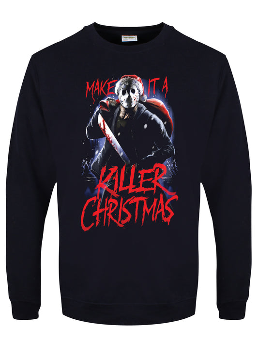 Make It A Killer Christmas Navy Blue Christmas Jumper