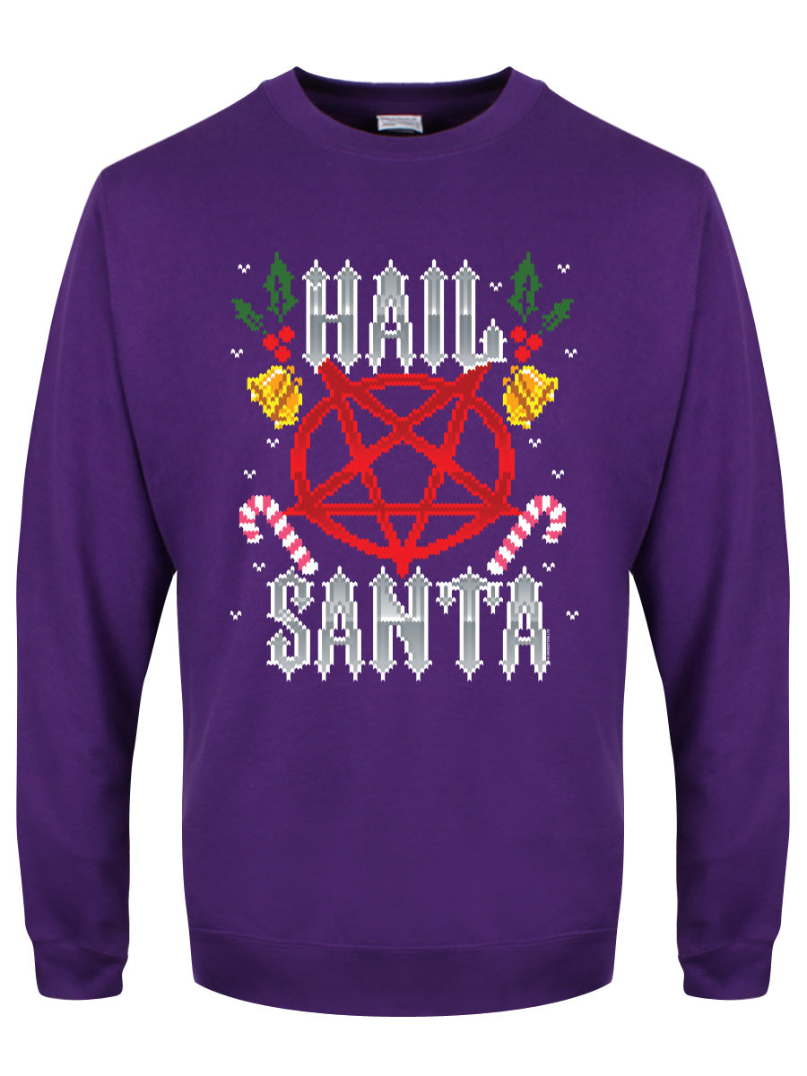 Hail Santa Purple Christmas Jumper