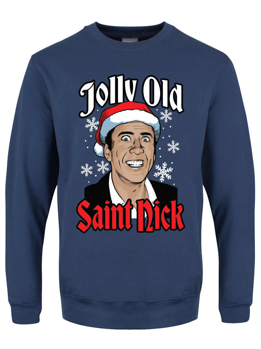 Jolly Old Saint Nick Airforce Blue Christmas Jumper