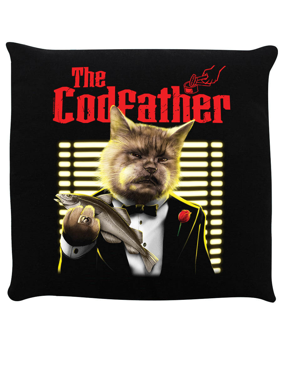 Horror Cats The Codfather Black Cushion