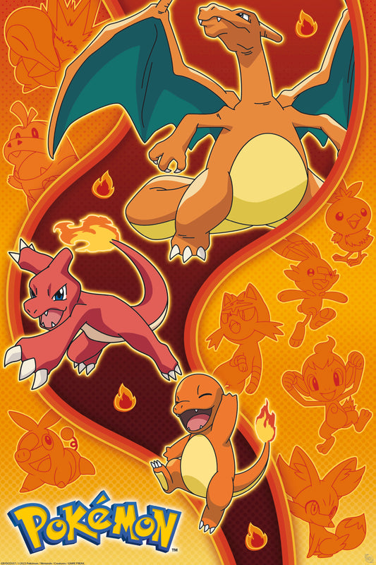 Pokémon Fire Type Maxi Poster