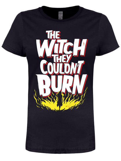 The Witch They Couldn't Burn Ladies Black T-Shirt