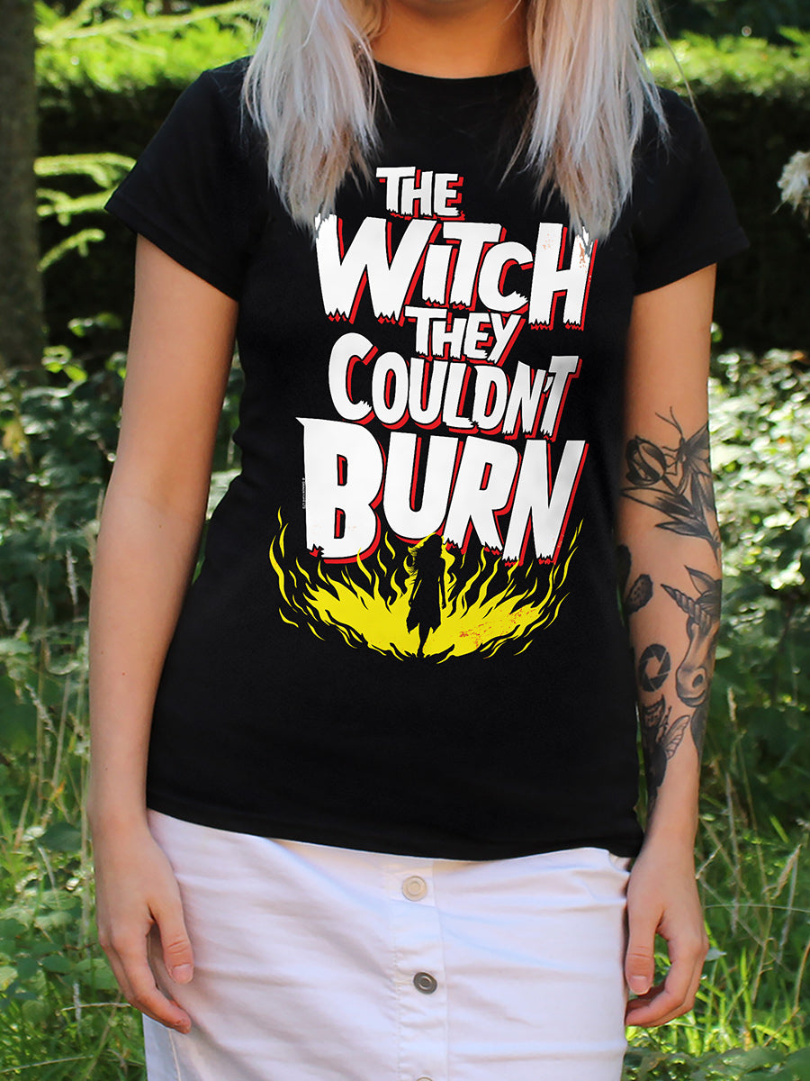 The Witch They Couldn't Burn Ladies Black T-Shirt