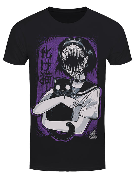 Pinku Kult Bakeneko Men's Black T-Shirt