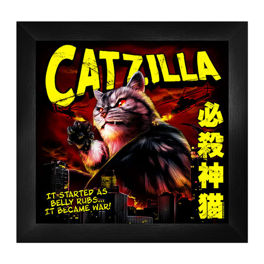 Horror Cats Catzilla Framed Print