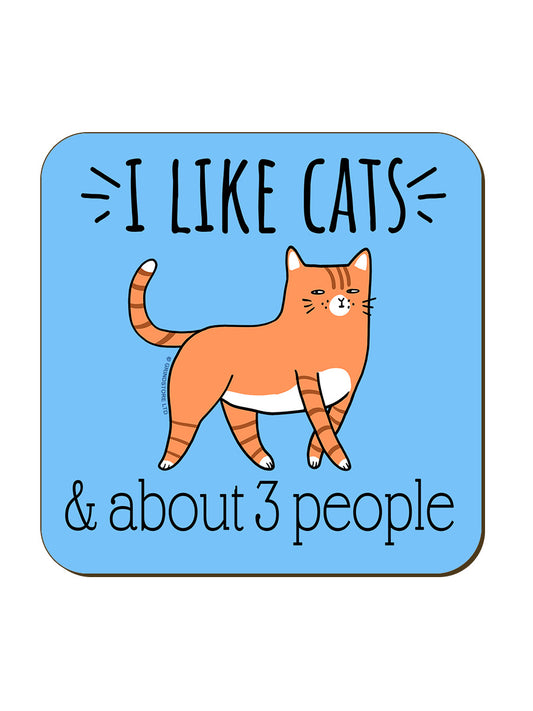 I Like Cats & About 3 People Coaster