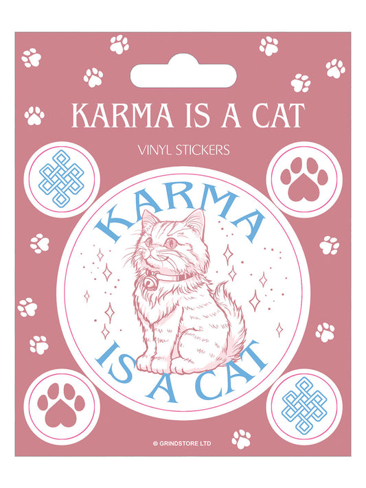 Karma Is A Cat Vinyl Sticker Set