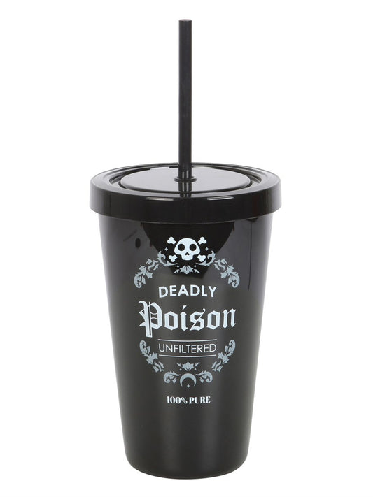 Deadly Poison Plastic Tumbler with Straw