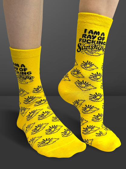 Twisted Soles Ray of Fucking Sunshine Adult Socks (1 Pair) Size Options
