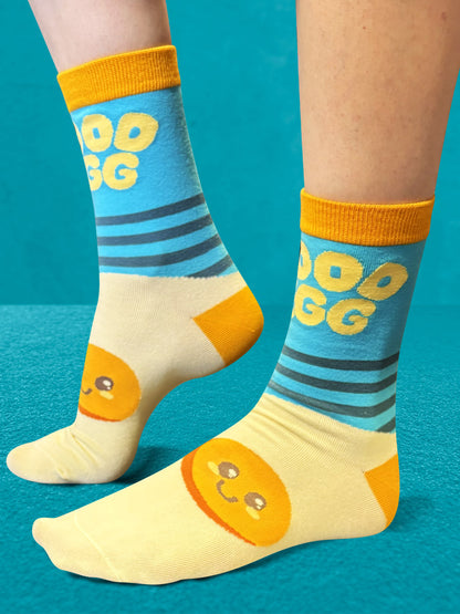 Twisted Soles Good Egg Novelty Adult Socks (1 Pair) Size UK 3-7