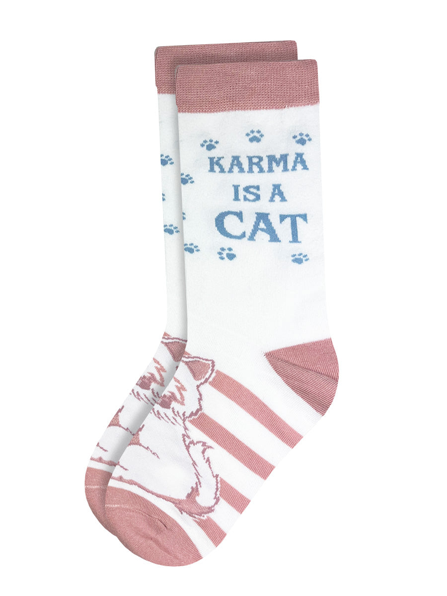 Twisted Soles Karma Is A Cat Novelty Adult Socks (1 Pair) Size UK 3-7
