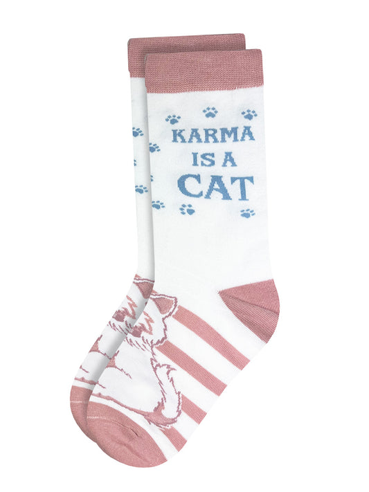 Twisted Soles Karma Is A Cat Novelty Adult Socks (1 Pair) Size UK 3-7