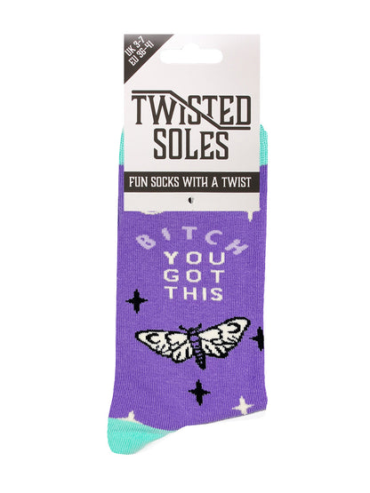 Twisted Soles You Got This Novelty Adult Socks (1 Pair) Size UK 3-7