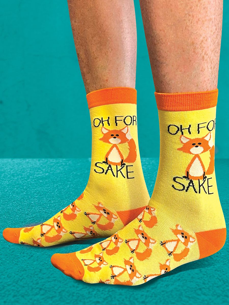 Twisted Soles Oh For Fox Sake Novelty Adult Socks (1 Pair) Size UK 8-12