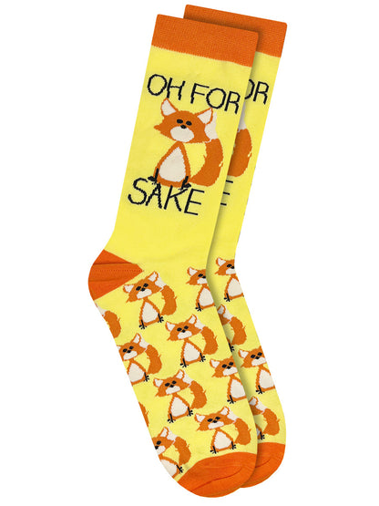 Twisted Soles Oh For Fox Sake Novelty Adult Socks (1 Pair) Size UK 8-12