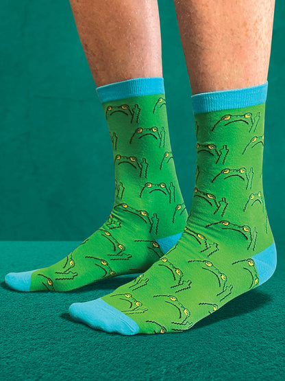 Twisted Soles Frog Off Novelty Adult Socks (1 Pair) Size UK 8-12