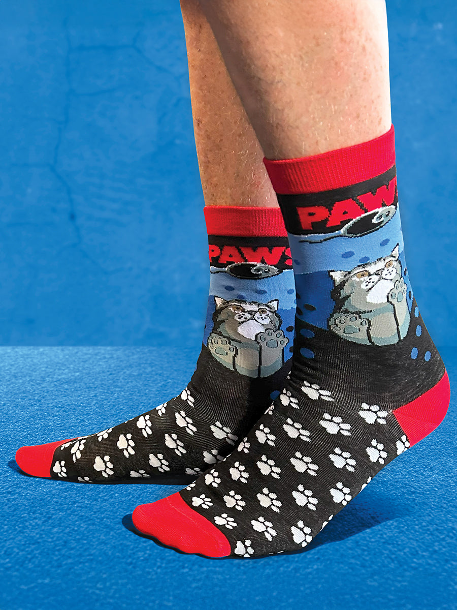 Twisted Soles x Horror Cats Paws Novelty Adult Socks (1 Pair) Size UK 8-12