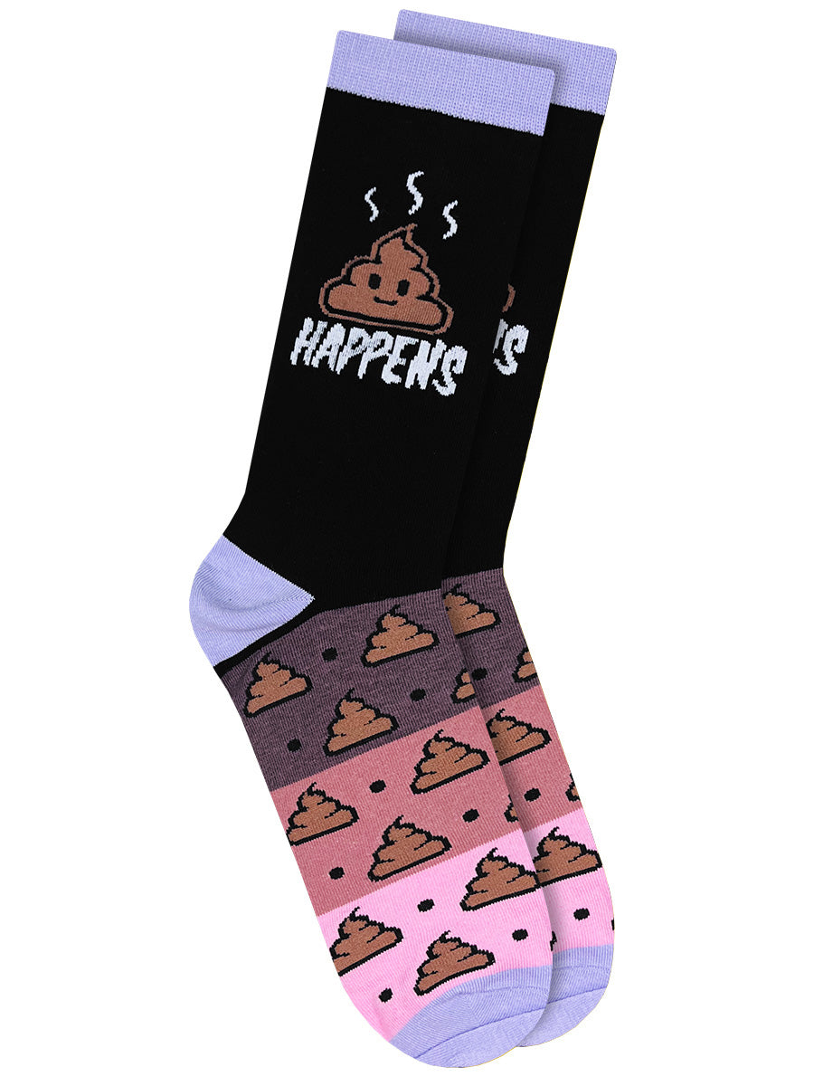 Twisted Soles Shit Happens Novelty Adult Socks (1 Pair) Size UK 8-12