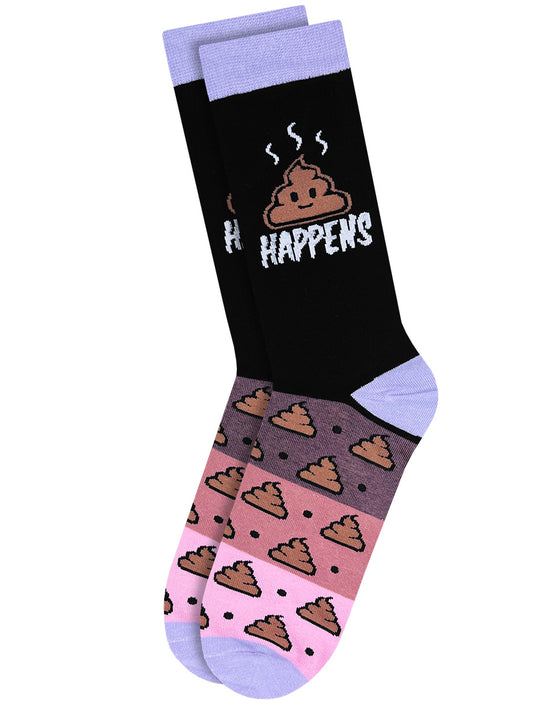 Twisted Soles Shit Happens Novelty Adult Socks (1 Pair) Size UK 8-12