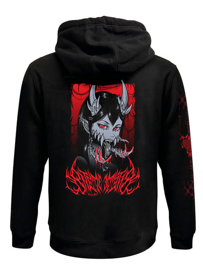 Pinku Kult Bite Black Zipped Premium Hoodie