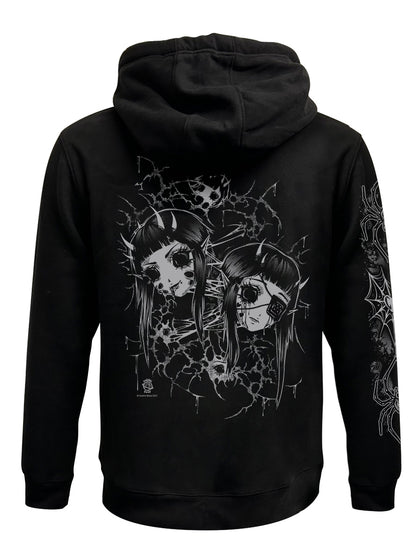 Cosmic Boop Split Black Zipped Premium Hoodie