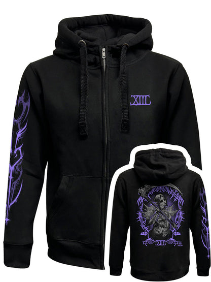 Pinku Kult Death Black Zipped Premium Hoodie