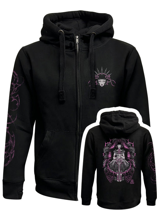 Pinku Kult Dream Black Zipped Premium Hoodie