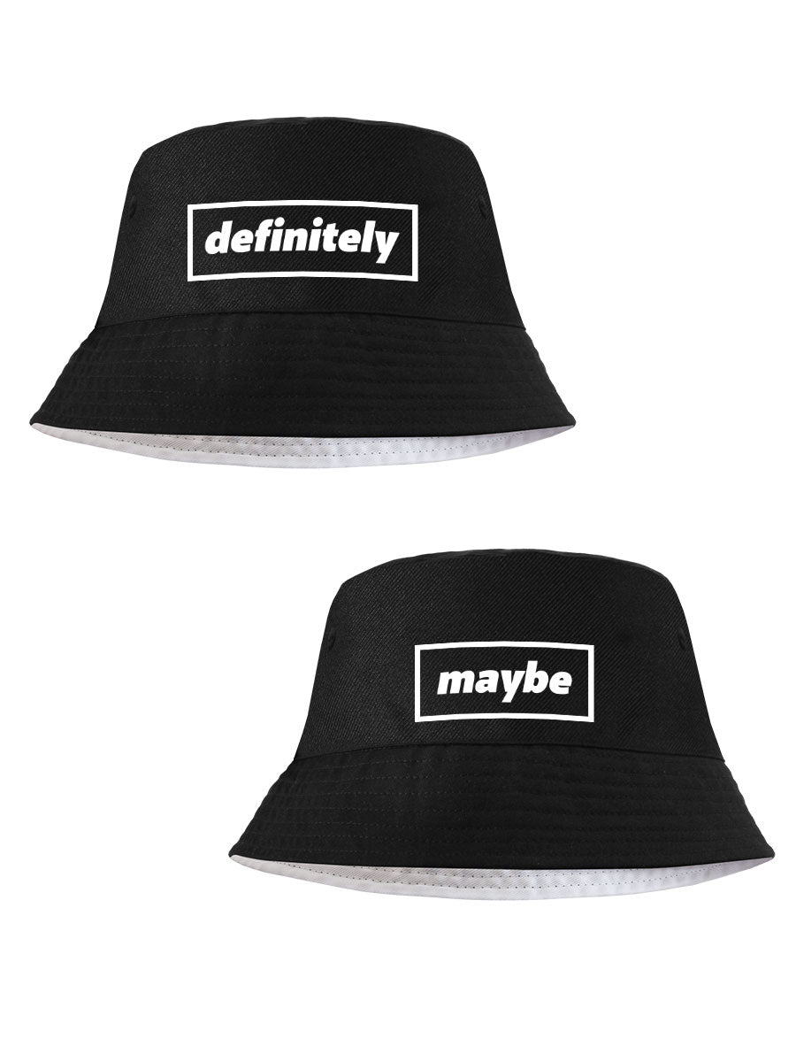 Definitely and Maybe Black Bucket Hats - Set of 2