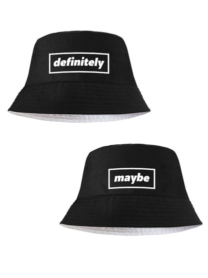 Definitely and Maybe Black Bucket Hats - Set of 2