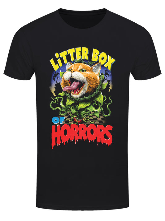Horror Cats Litter Box of Horrors Men's Black T-Shirt
