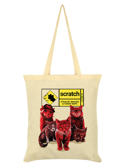 Horror Cats Scratch Cream Tote Bag
