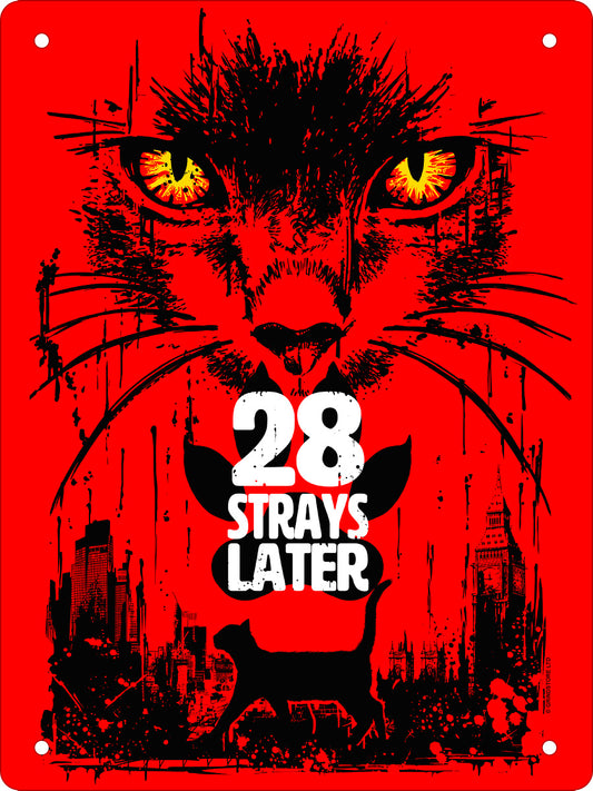 Horror Cats 28 Strays Later Mini Tin Sign