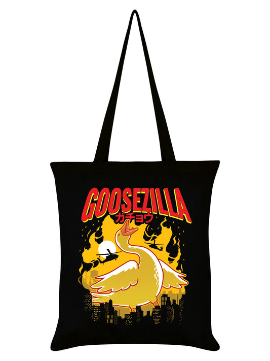 Silly Goosezilla Black Tote Bag