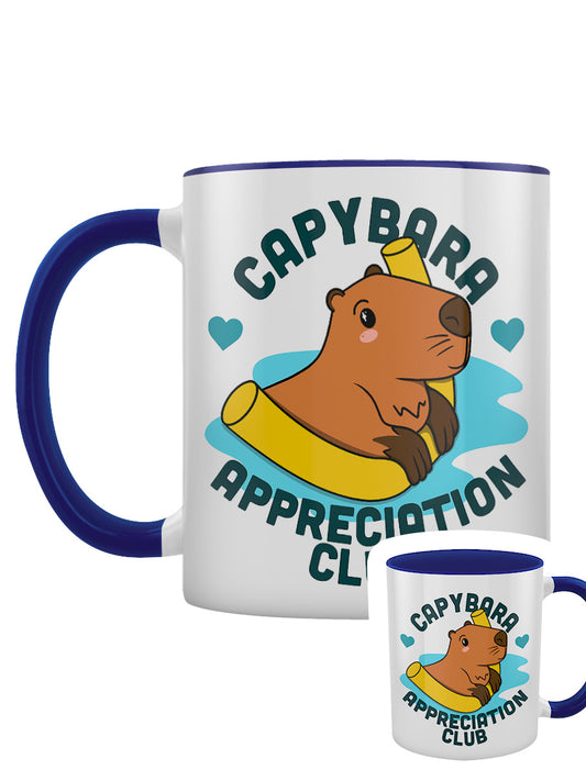 Capybara Appreciation Club Blue Inner 2-Tone Mug