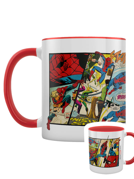 Marvel Comics Spider-Man Panels Red Inner 2-Tone Mug